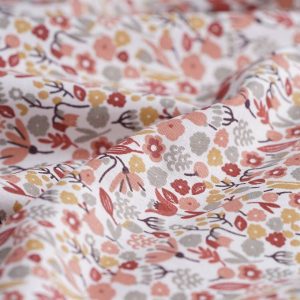 Coton fleuri esprit liberty - rose