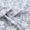 Gaze de coton fleurie bleu brume