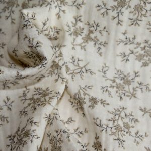 Gaze fleurie beige