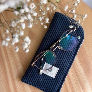 Étui à lunettes en velours côtelé